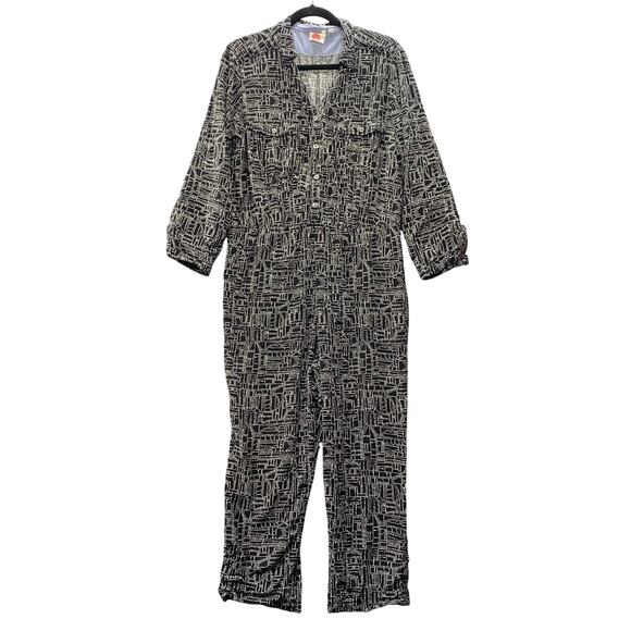 Lilka Anthropologie Atacama Jumpsuit Womens L Petite Black White No Belt - Picture 1 of 16